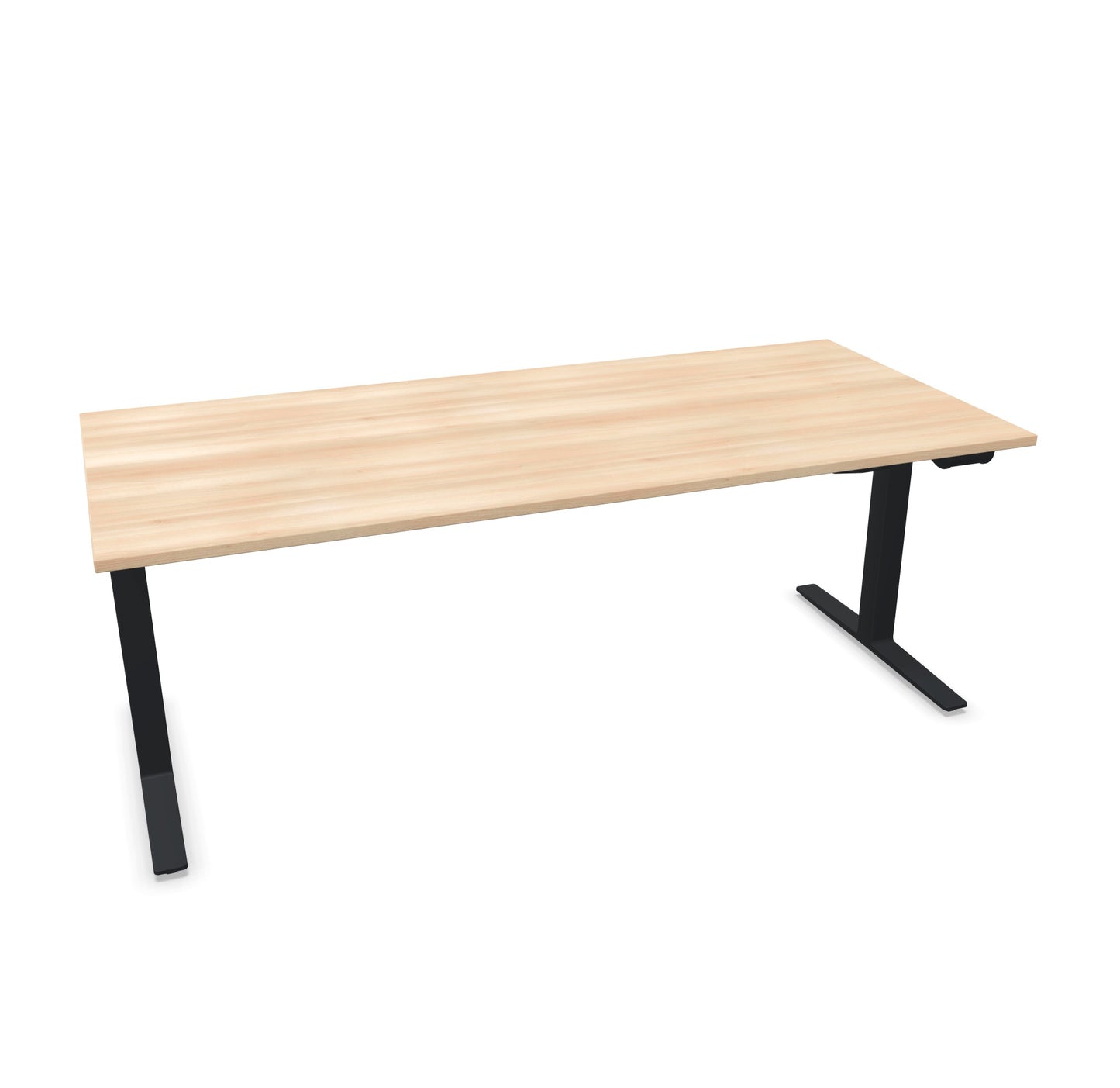 TALO.YOU Sitz-Steh-Schreibtisch mit Gaslift 2000x900mm Tischplatte Akaziendekor - Gestell Schwarz - 6039717