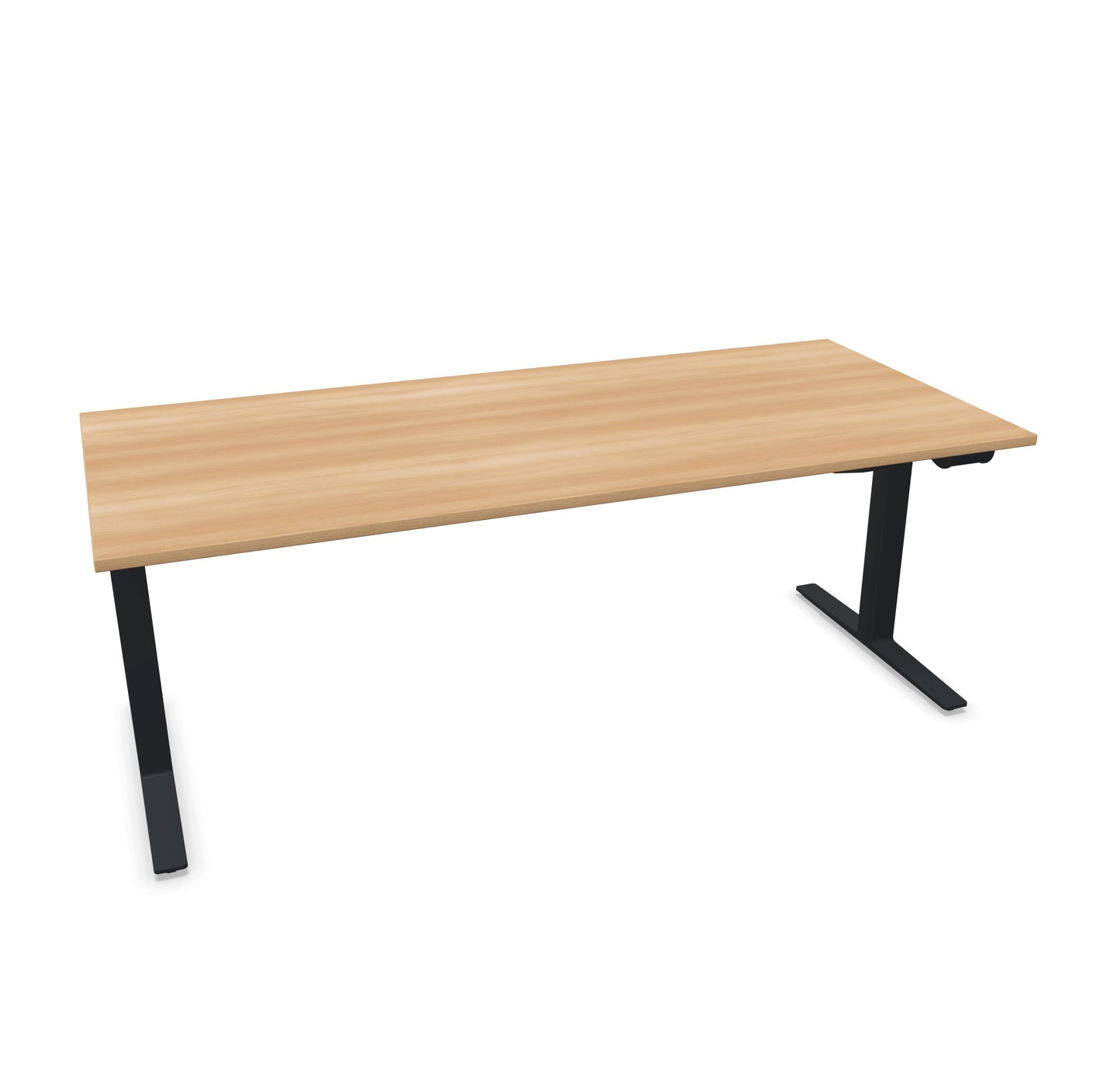 TALO.YOU Sitz-Steh-Schreibtisch mit Gaslift 2000x900mm Tischplatte Buchendekor - Gestell Schwarz - 6039718