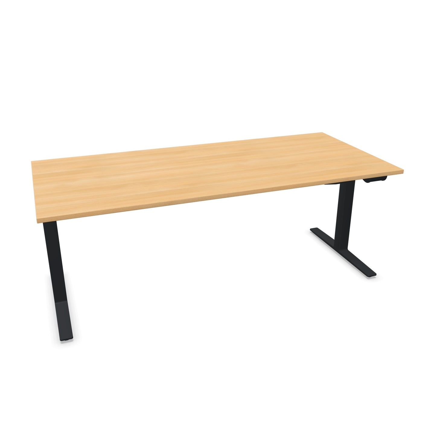 TALO.YOU Sitz-Steh-Schreibtisch mit Gaslift 2000x900mm Tischplatte Eichendekor - Gestell Schwarz - 6039719