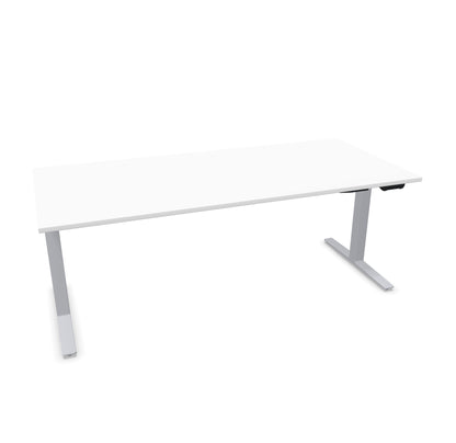 TALO.YOU Sitz-Steh-Schreibtisch mit Gaslift 2000x900mm Tischplatte Weiss - Gestell Silbergrau - 6039720