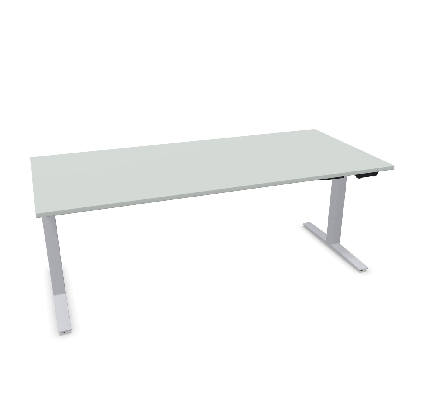 TALO.YOU Sitz-Steh-Schreibtisch mit Gaslift 2000x900mm Tischplatte Lichtgrau - Gestell Silbergrau - 6039721