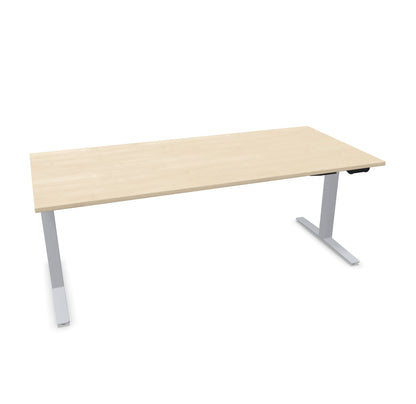 TALO.YOU Sitz-Steh-Schreibtisch mit Gaslift 2000x900mm Tischplatte Ahorndekor - Gestell Silbergrau - 6039722