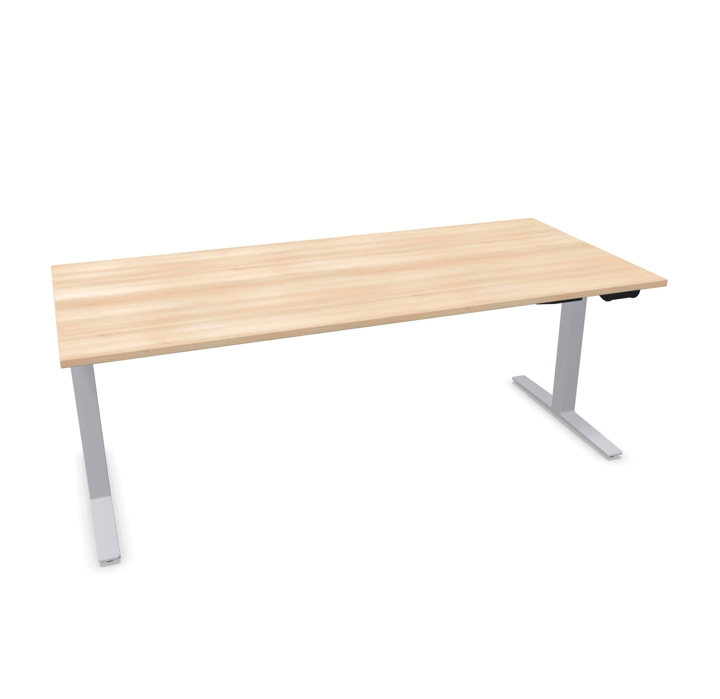 TALO.YOU Sitz-Steh-Schreibtisch mit Gaslift 2000x900mm Tischplatte Akaziendekor - Gestell Silbergrau - 6039723