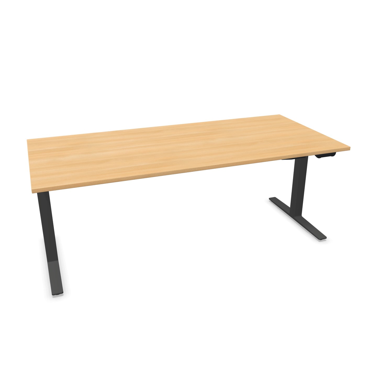 TALO.YOU Sitz-Steh-Schreibtisch mit Gaslift 2000x900mm Tischplatte Eichendekor - Gestell Anthrazit - 6039731