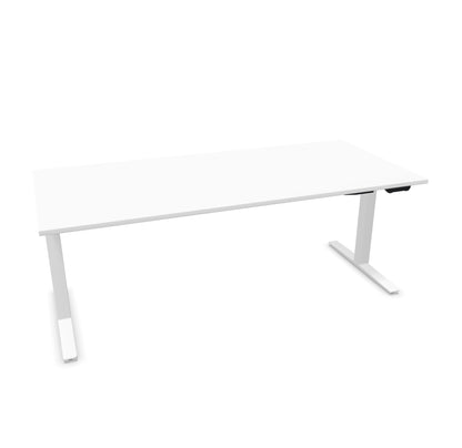 TALO.YOU Sitz-Steh-Schreibtisch mit Gaslift 2000x900mm Tischplatte Weiss - Gestell Weiss - 6039732