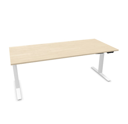 TALO.YOU Sitz-Steh-Schreibtisch mit Gaslift 2000x900mm Tischplatte Ahorndekor - Gestell Weiss - 6039734