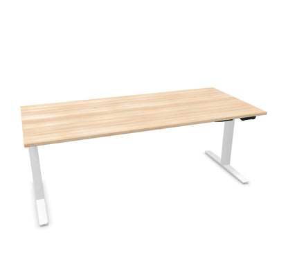 TALO.YOU Sitz-Steh-Schreibtisch mit Gaslift 2000x900mm Tischplatte Akaziendekor - Gestell Weiss - 6039735