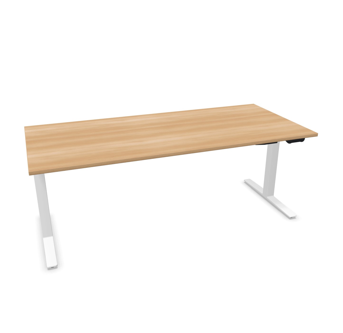TALO.YOU Sitz-Steh-Schreibtisch mit Gaslift 2000x900mm Tischplatte Buchendekor - Gestell Weiss - 6039736