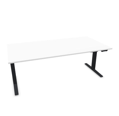 TALO.YOU Sitz-Steh-Schreibtisch mit Gaslift 2000x1000mm Tischplatte Weiss - Gestell Schwarz - 6039738