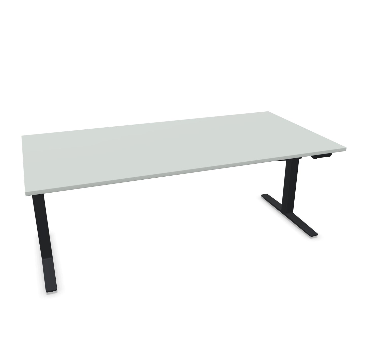 TALO.YOU Sitz-Steh-Schreibtisch mit Gaslift 2000x1000mm Tischplatte Lichtgrau - Gestell Schwarz - 6039739