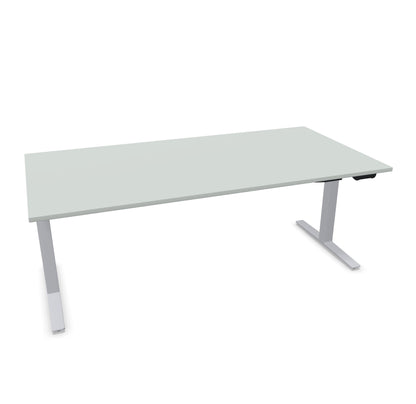 TALO.YOU Sitz-Steh-Schreibtisch mit Gaslift 2000x1000mm Tischplatte Lichtgrau - Gestell Silbergrau - 6039745