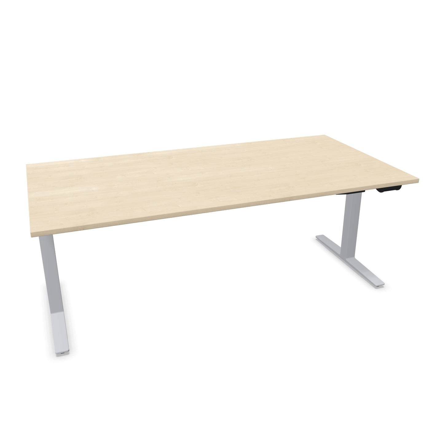 TALO.YOU Sitz-Steh-Schreibtisch mit Gaslift 2000x1000mm Tischplatte Ahorndekor - Gestell Silbergrau - 6039746