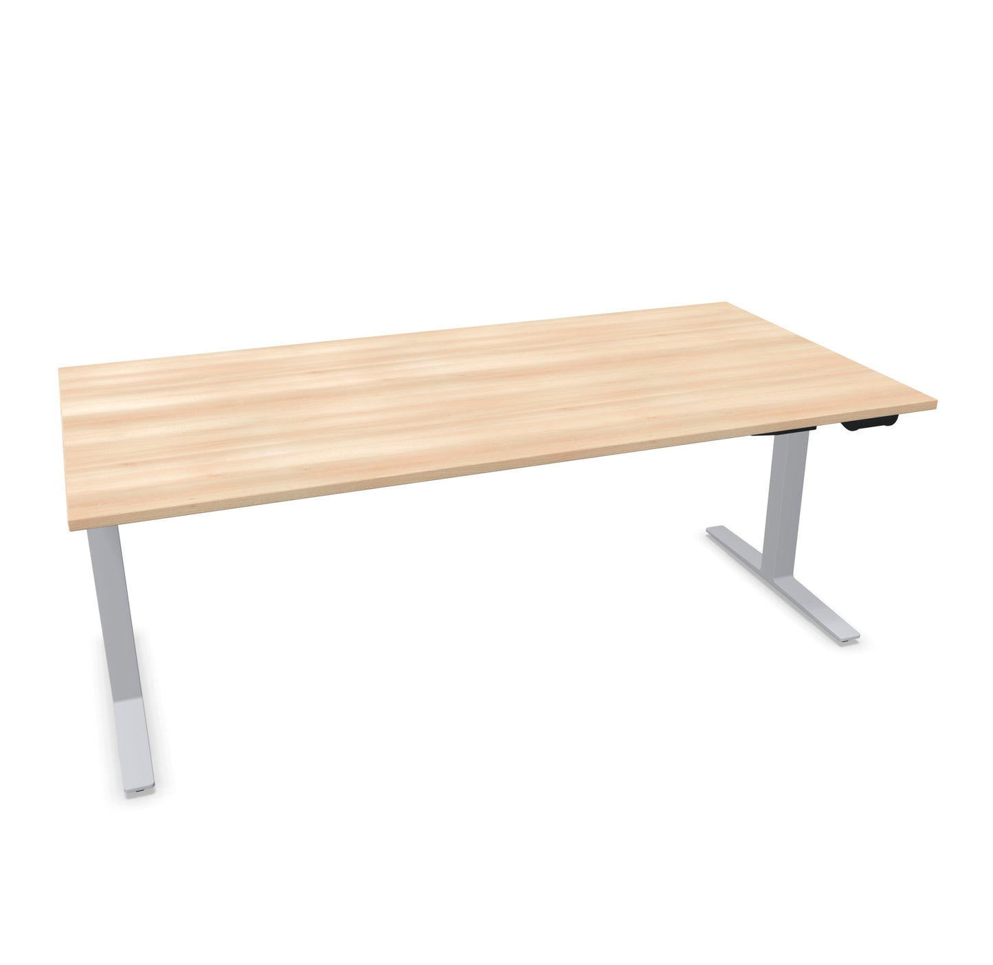 TALO.YOU Sitz-Steh-Schreibtisch mit Gaslift 2000x1000mm Tischplatte Akaziendekor - Gestell Silbergrau - 6039747