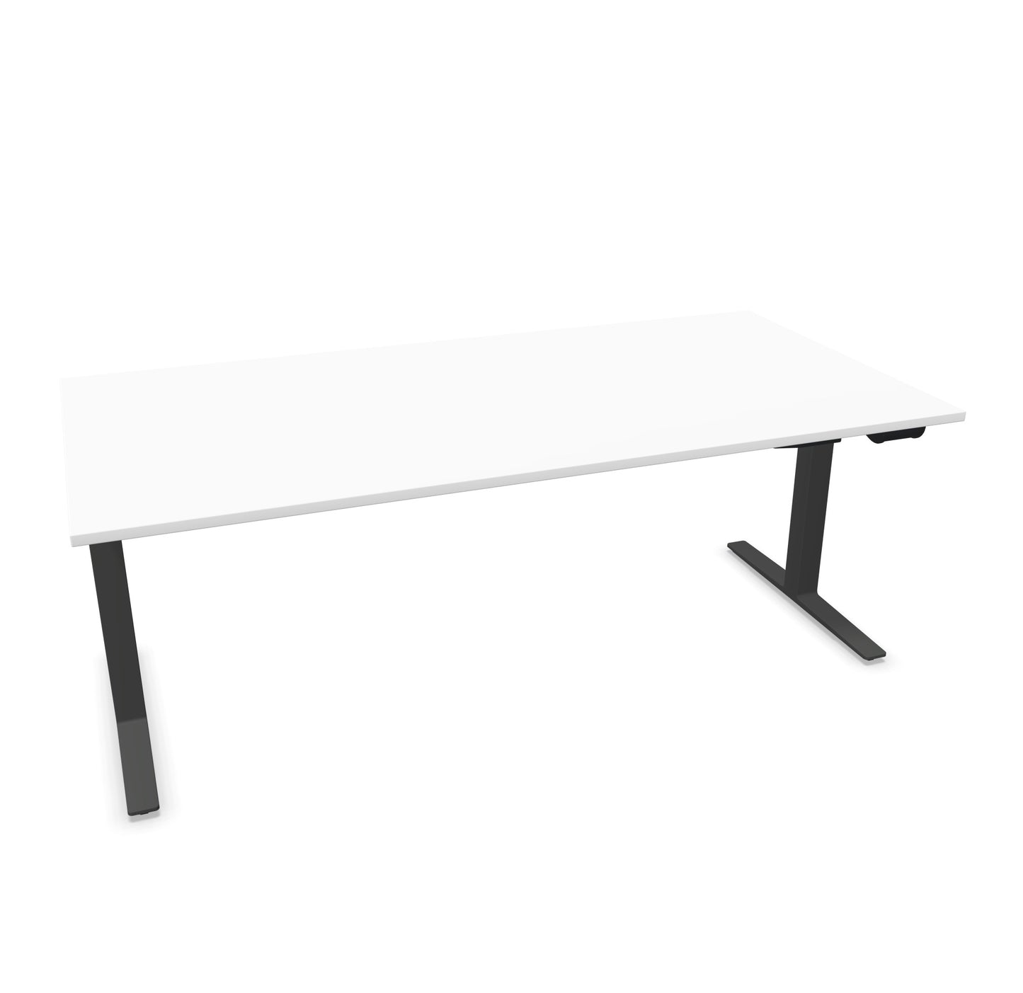 TALO.YOU Sitz-Steh-Schreibtisch mit Gaslift 2000x1000mm Tischplatte Weiss - Gestell Schwarz - 6039750