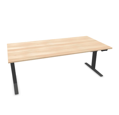 TALO.YOU Sitz-Steh-Schreibtisch mit Gaslift 2000x1000mm Tischplatte Akaziendekor - Gestell Schwarz - 6039753