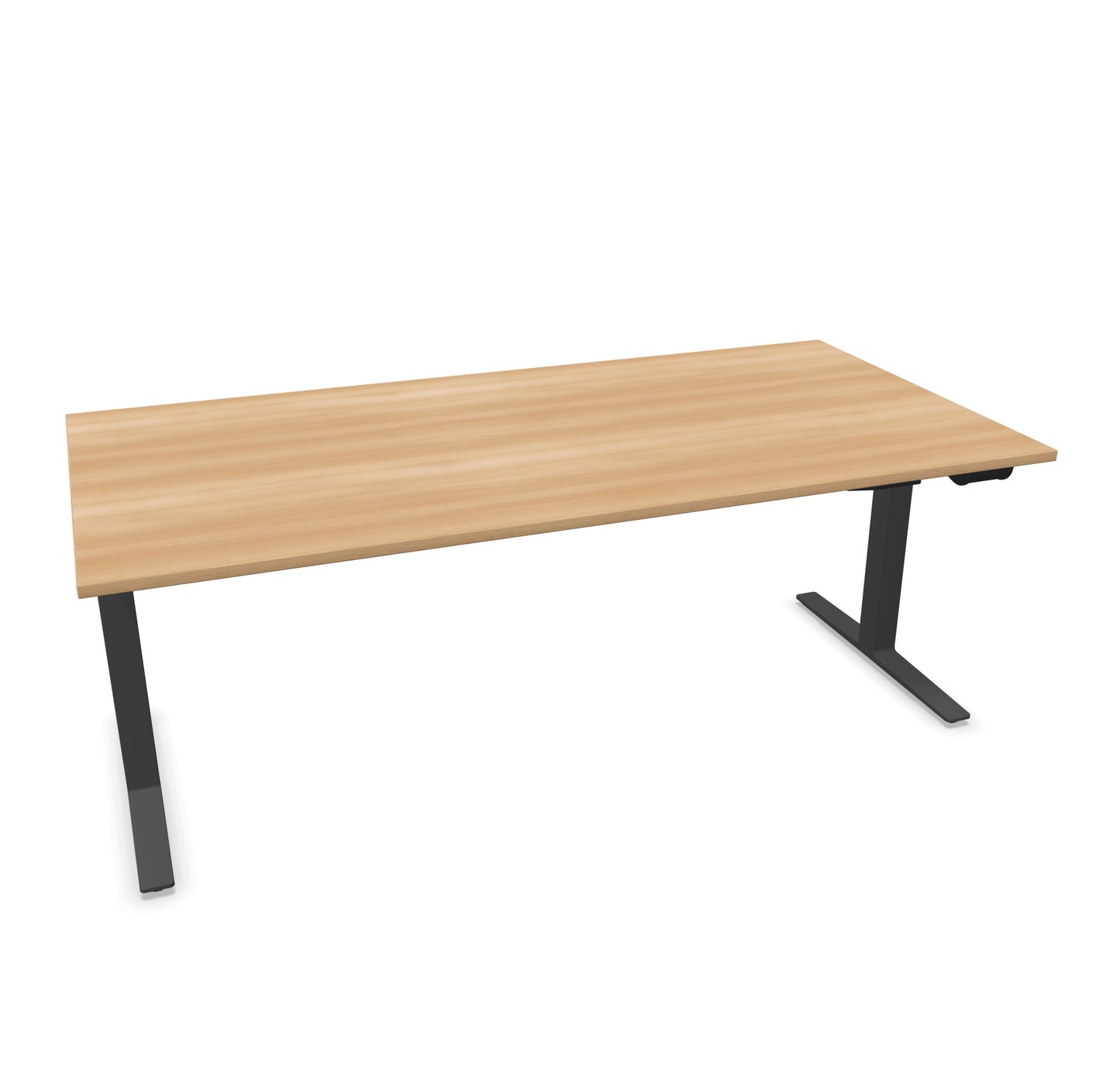TALO.YOU Sitz-Steh-Schreibtisch mit Gaslift 2000x1000mm Tischplatte Buchendekor - Gestell Schwarz - 6039754