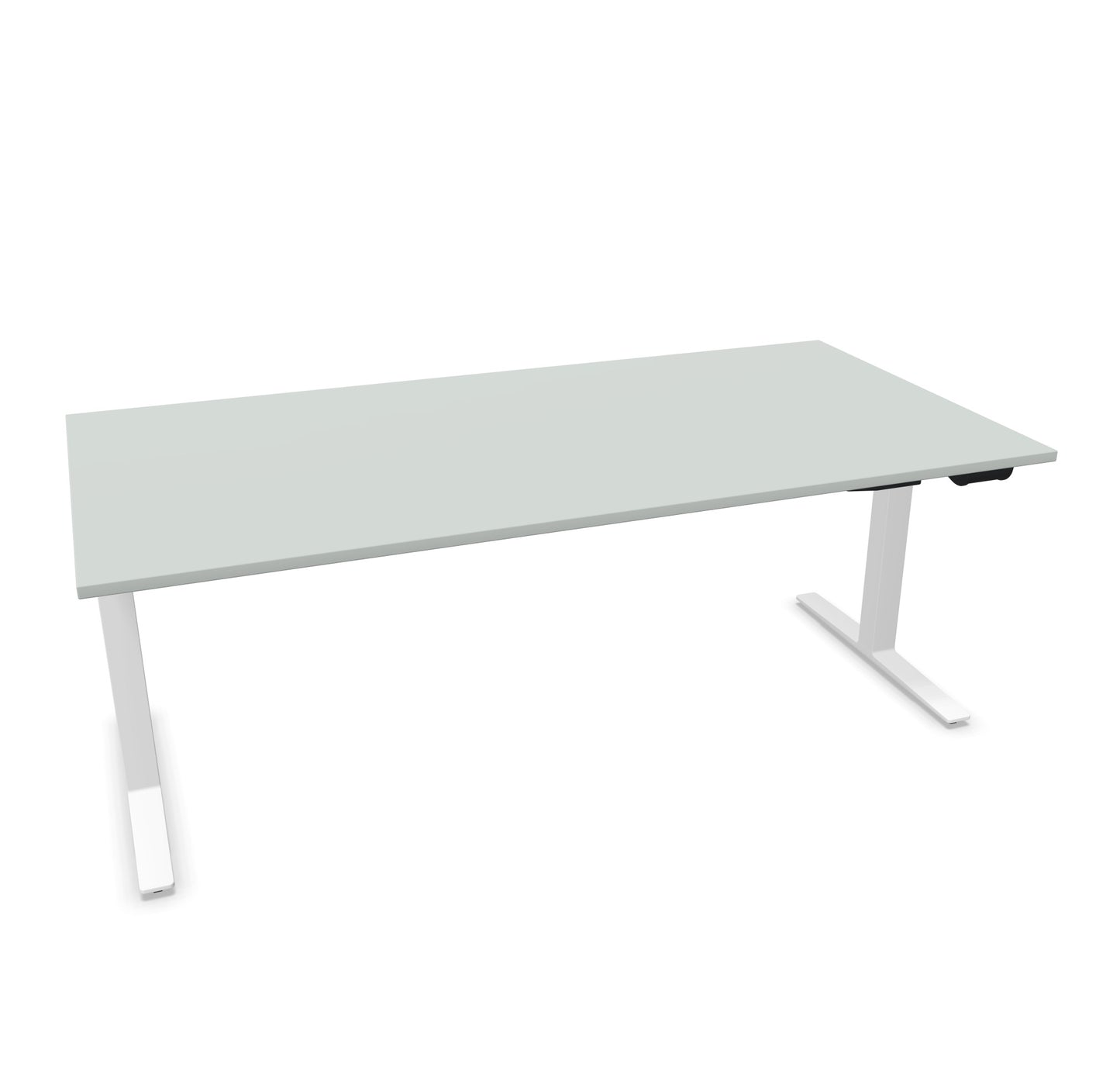 TALO.YOU Sitz-Steh-Schreibtisch mit Gaslift 2000x1000mm Tischplatte Lichtgrau - Gestell Weiss - 6039757