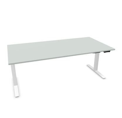TALO.YOU Sitz-Steh-Schreibtisch mit Gaslift 2000x1000mm Tischplatte Lichtgrau - Gestell Weiss - 6039757
