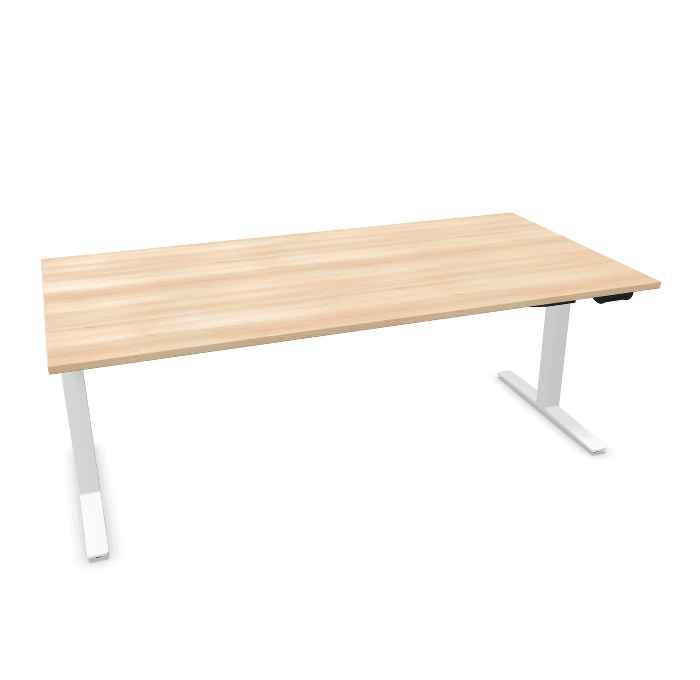TALO.YOU Sitz-Steh-Schreibtisch mit Gaslift 2000x1000mm Tischplatte Akaziendekor - Gestell Weiss - 6039759