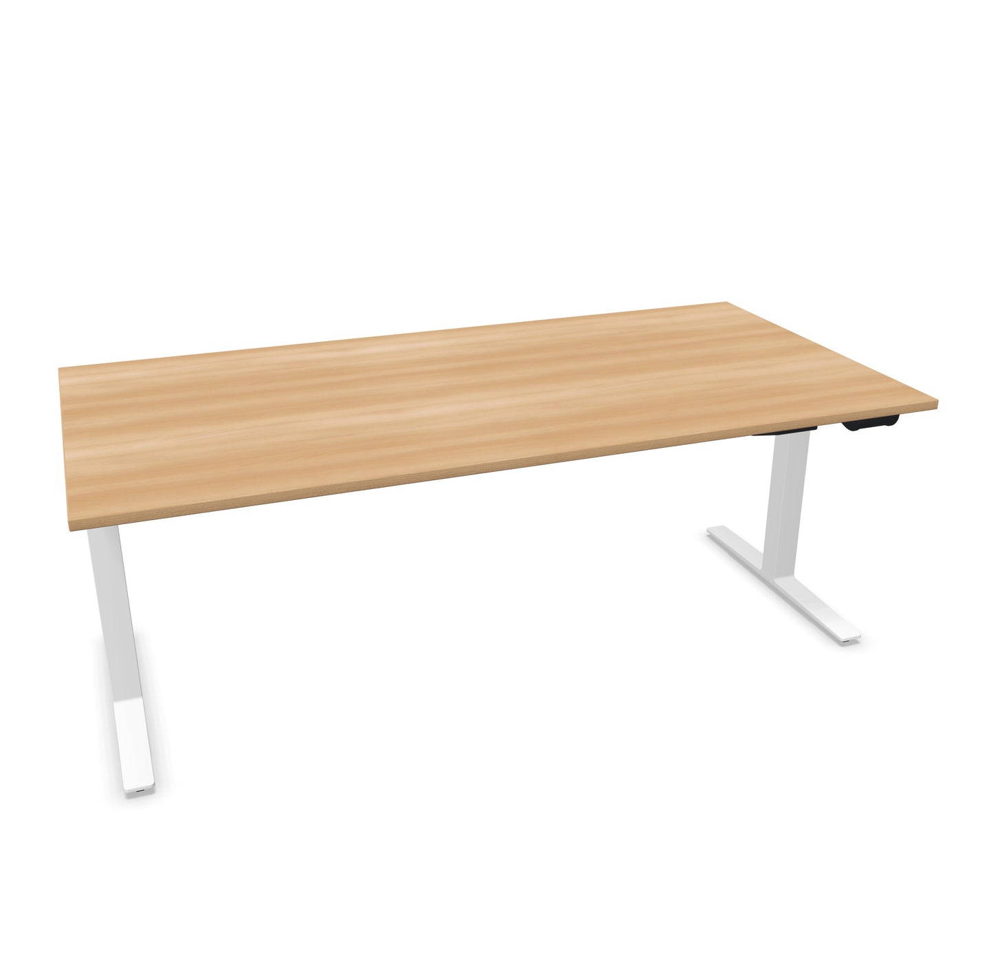 TALO.YOU Sitz-Steh-Schreibtisch mit Gaslift 2000x1000mm Tischplatte Buchendekor - Gestell Weiss - 6039760