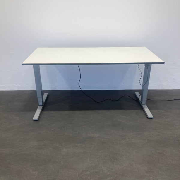 Bene Level Pure Sitz-Steh Schreibtisch 1600x800mm - Weiss