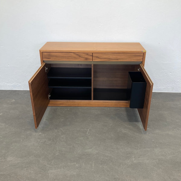 Top Design Exclusiv Sideboard 1200mm breit - Nussbaum mit Abfalleimer