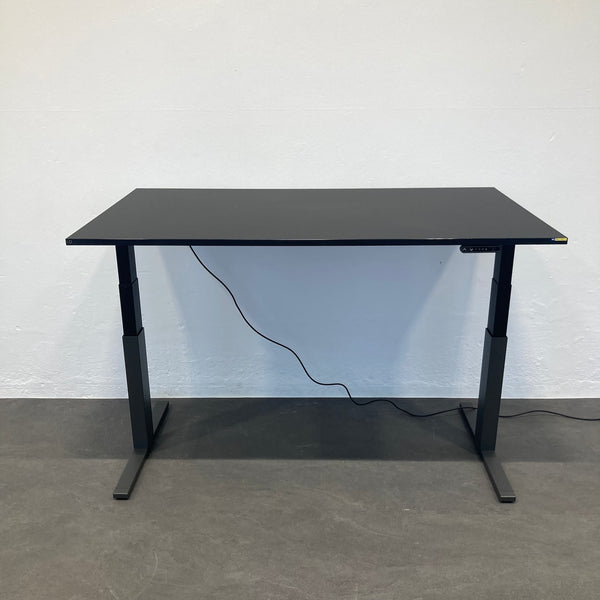 Lista Office LO Extend Sitz-Steh Schreibtisch 1600x900 mm Fenix Schwarz