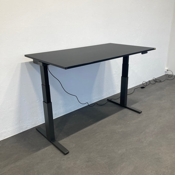 Lista Office LO Extend Sitz-Steh Schreibtisch 1600x900 mm Fenix Schwarz