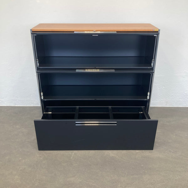 Ergodata step modul 3er-Kombination 1200mm - Schwarz/Nussbaum