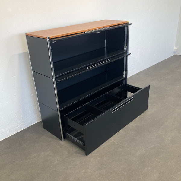 Ergodata step modul 3er-Kombination 1200mm - Schwarz/Nussbaum