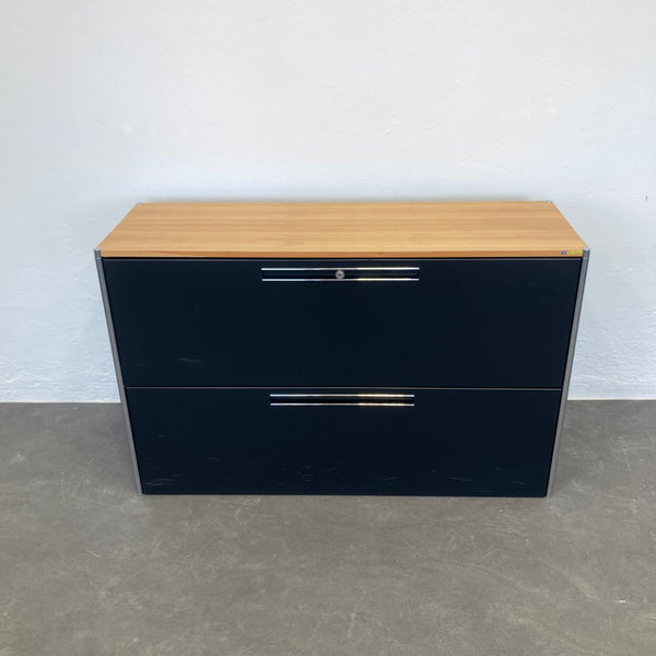 Ergodata step modul 2er-HR-Schrank 1200mm - Schwarz/Nussbaum - ohne Schlüssel