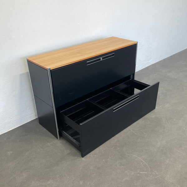 Ergodata step modul 2er-HR-Schrank 1200mm - Schwarz/Nussbaum - ohne Schlüssel