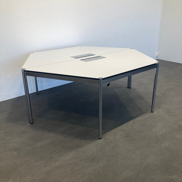 USM-Haller Classic Doppel-Trapez-Sitzungstisch - 2000x1740 mm - Weiss