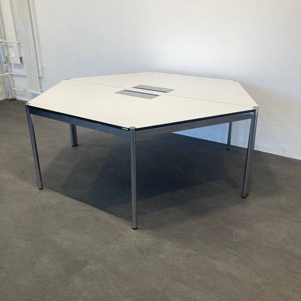 USM-Haller Classic Doppel-Trapez-Sitzungstisch - 2000x1740 mm - Weiss