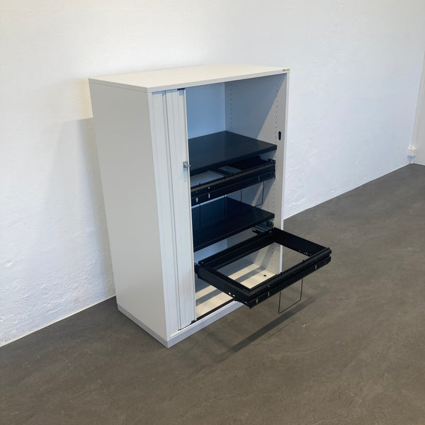 Steelcase Share It Lateralschrank Lichtgrau Hell-Silbergrau mit 2 HR-Auszügen mit Schlüssel