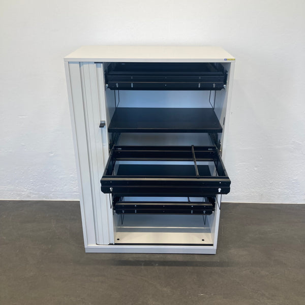 Steelcase Share It Lateralschrank Lichtgrau Hell-Silbergrau mit 3 HR-Auszügen mit Schlüssel