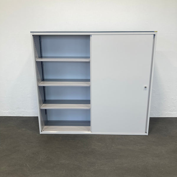 Lista Office LO Storage Schiebetür-Aktenschrank 4-OH mit Akustikrückwand - Weiss - ohne Schlüssel