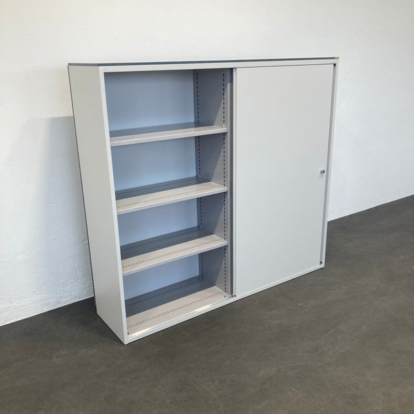 Lista Office LO Storage Schiebetür-Aktenschrank 4-OH mit Akustikrückwand - Weiss - ohne Schlüssel