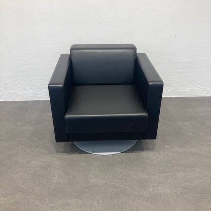 Poltrona Frau Exclusiv Sessel aus Leder Schwarz - 6039957