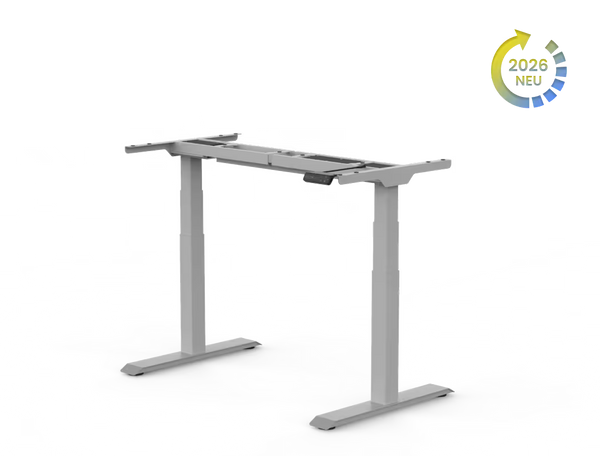 Flexispot E7S Sitz-Stehtisch-Gestell in Silbergrau