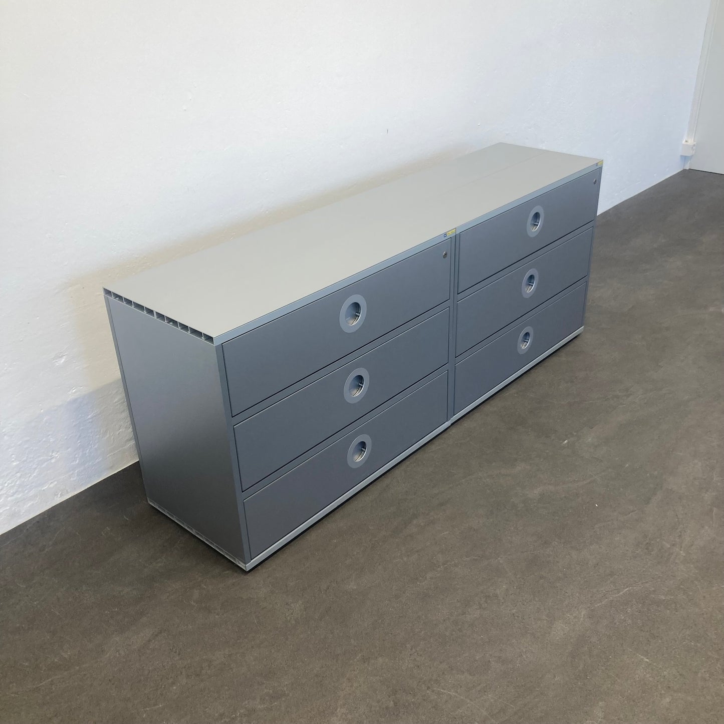 Denz D3 Schubladen-Sideboard mit Abdeckung Aluminium in Silbergrau - 6039987