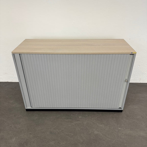 Steelcase Share It Lateralschrank 2-OH - Akazie-Silbergrau - mit Schlüssel
