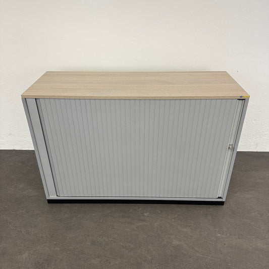 Steelcase Share It Lateralschrank Spanplatte Silbergrau mit Deckblatt Akazie - 6036526