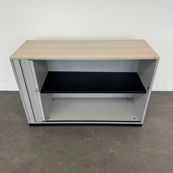 Steelcase Share It Lateralschrank 2-OH - Akazie-Silbergrau - mit Schlüssel