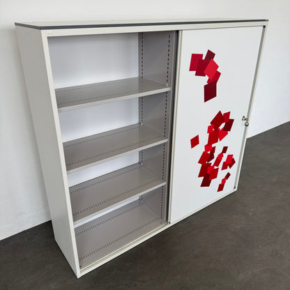 Lista Storage Schiebetür-Aktenschrank mit je 3 Fachböden pro Seite - 6040326