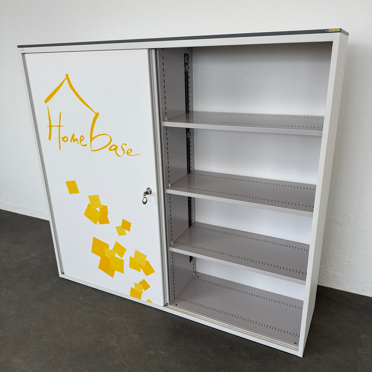 Lista Storage Schiebetür-Aktenschrank Ansicht von der Seite offen - 6040328