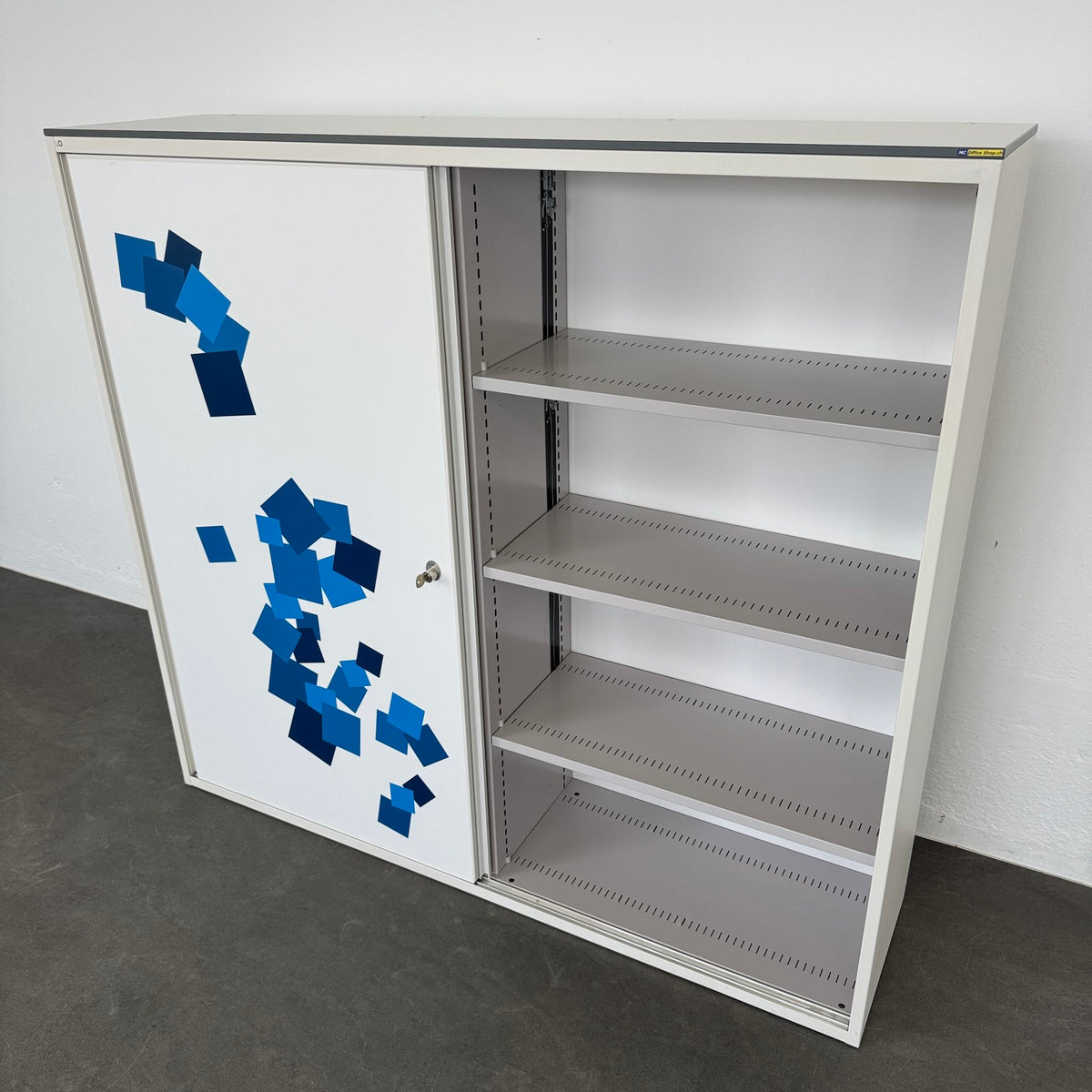Lista Storage Schiebetür-Aktenschrank Ansicht von der Seite offen - 6040332