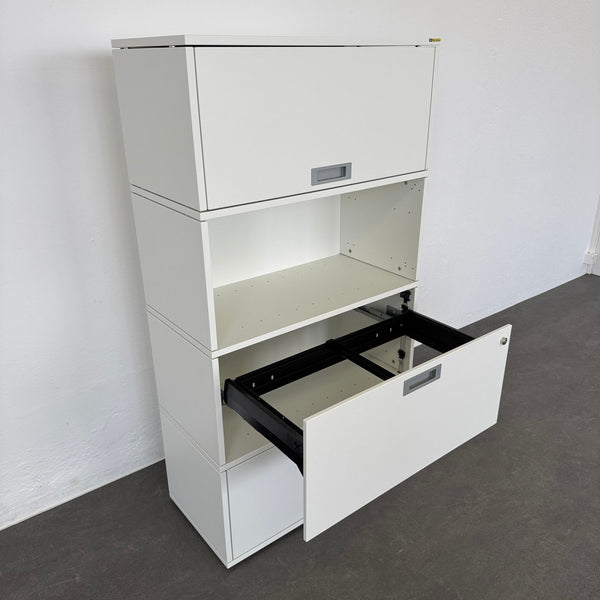 Zurbuchen Tamos Kombischrank - 4 Module - Weiss - 1 x Klappe - 1 x Regal - 2 x HR - ohne Schliessung