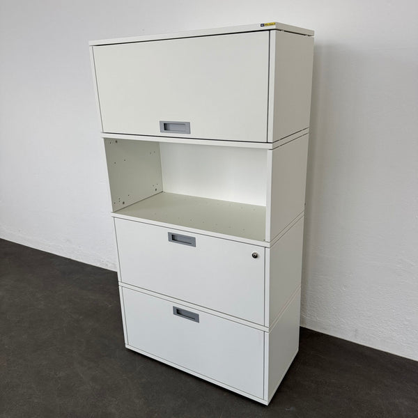 Zurbuchen Tamos Kombischrank - 4 Module - Weiss - 1 x Klappe - 1 x Regal - 2 x HR - ohne Schliessung