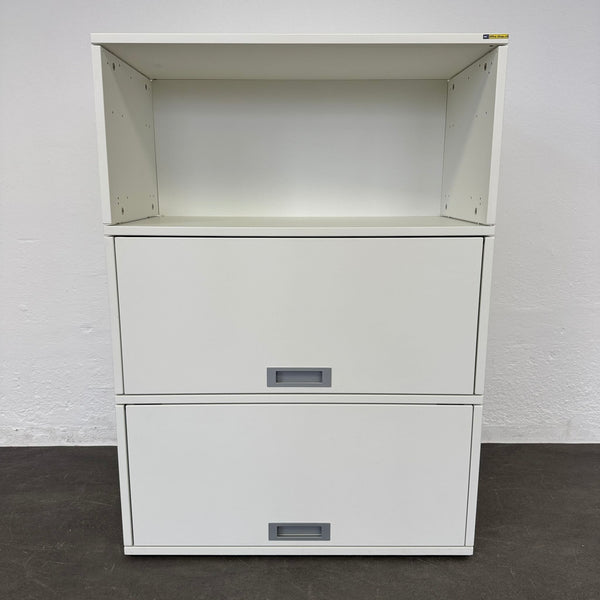 Zurbuchen Tamos Kombischrank - 3 Module - Weiss - 2 x Klappe - 1 x Regal oben - ohne Schliessung